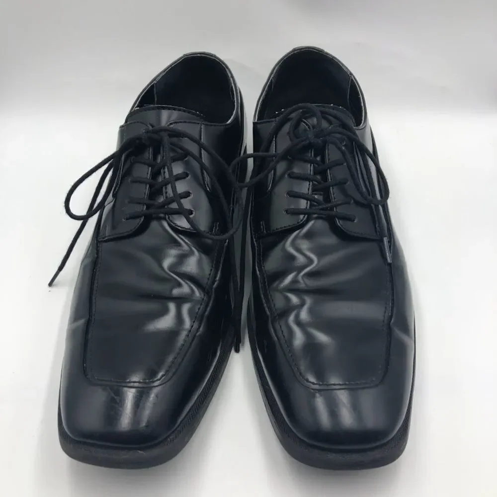 Calvin Klein Men's Elroy Black Lace Up Dress Oxfords Shoes Size 11 Square Toe